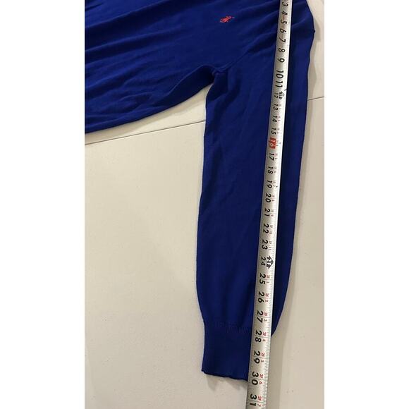 Polo Ralph Lauren Royal Blue, Custom Fit, Wool, Light Weight, V-Neck Sweater- M - Picture 6 of 7